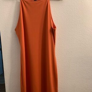 Forever 21 Bodycon Dress Sleeveless Square Neck‎ Orange Casual Mini M